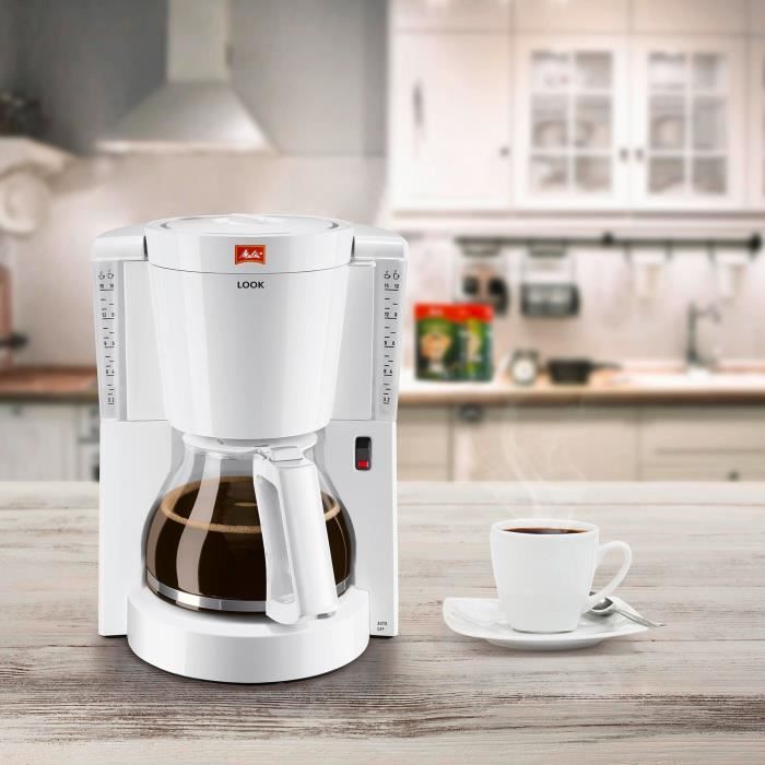 MELITTA Look IV 1011‑01 Cafetière – Tijdloos Wit voor Perfecte Filterkoffie