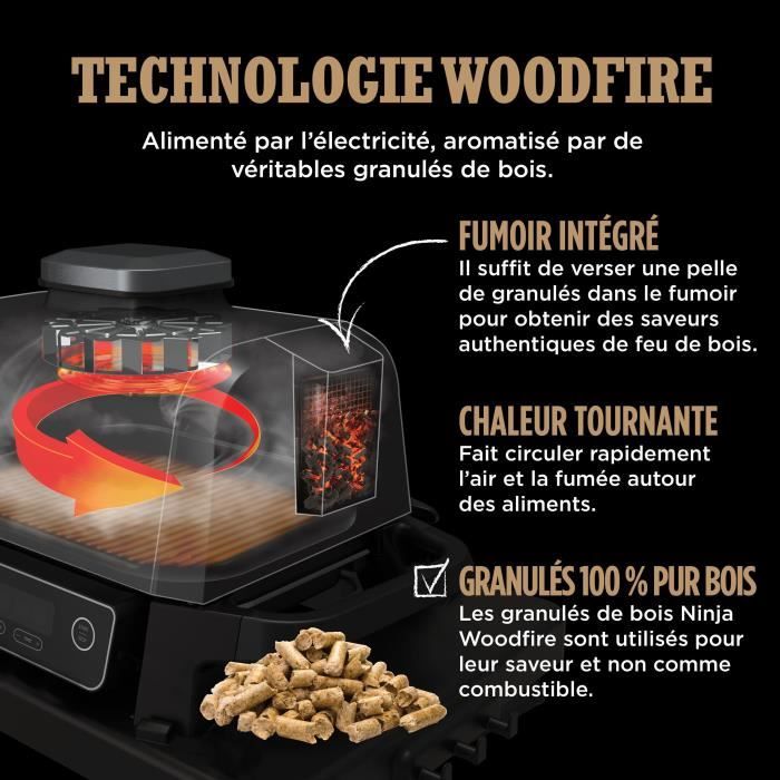 NINJA OG701EU Elektrische Barbecue & Rookoven – 3-in-1 Grill, Roker en Airfryer met Antiaanbaklaag