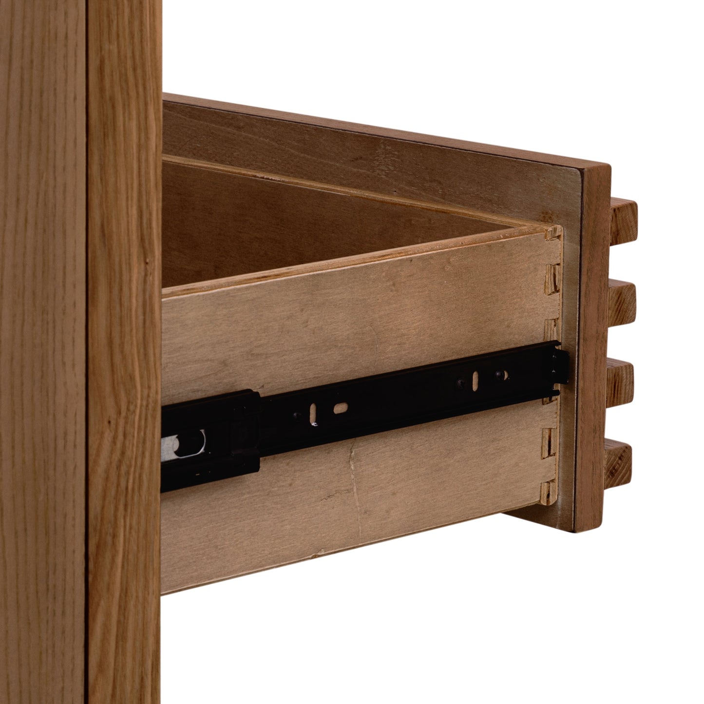 TANNER TWO DRAWER ASH WOOD NIGHTSTAND Roux – Warme Japandi-Charme voor de Slaapkamer