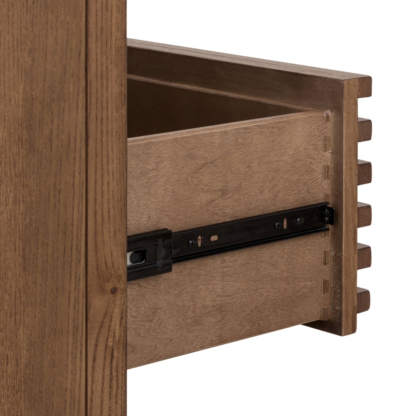 TANNER FIVE DRAWER ASH WOOD CHEST IN ROUX Japandi Vormgeving met Functionele Luxe – Hoogwaardige Ladekast in Warm Essenhout