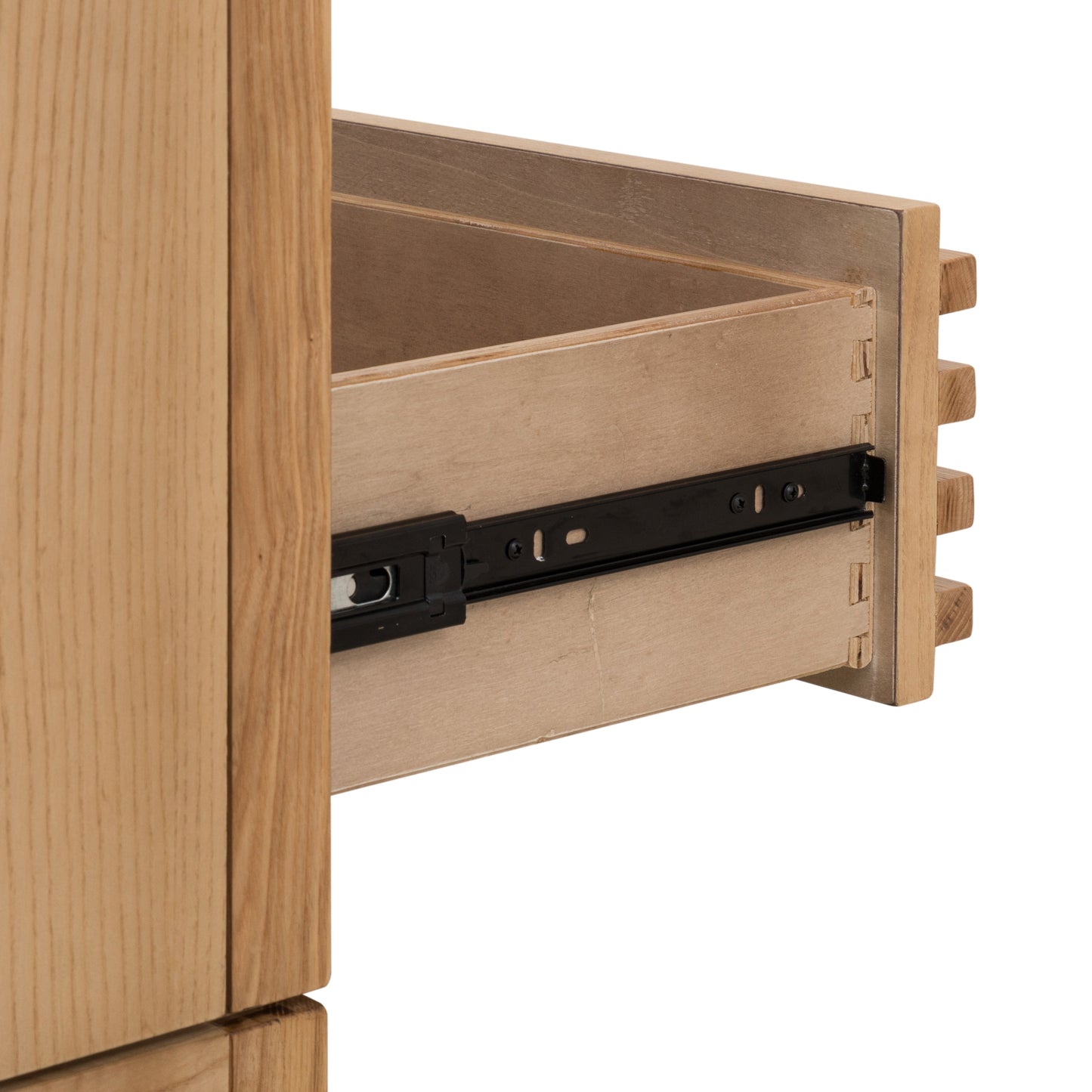 TANNER TWO DRAWER ASH WOOD NIGHTSTAND IN FLAXEN Scandinavisch-Japanse Elegantie – Tijdloos Nachtkastje in Essenhout