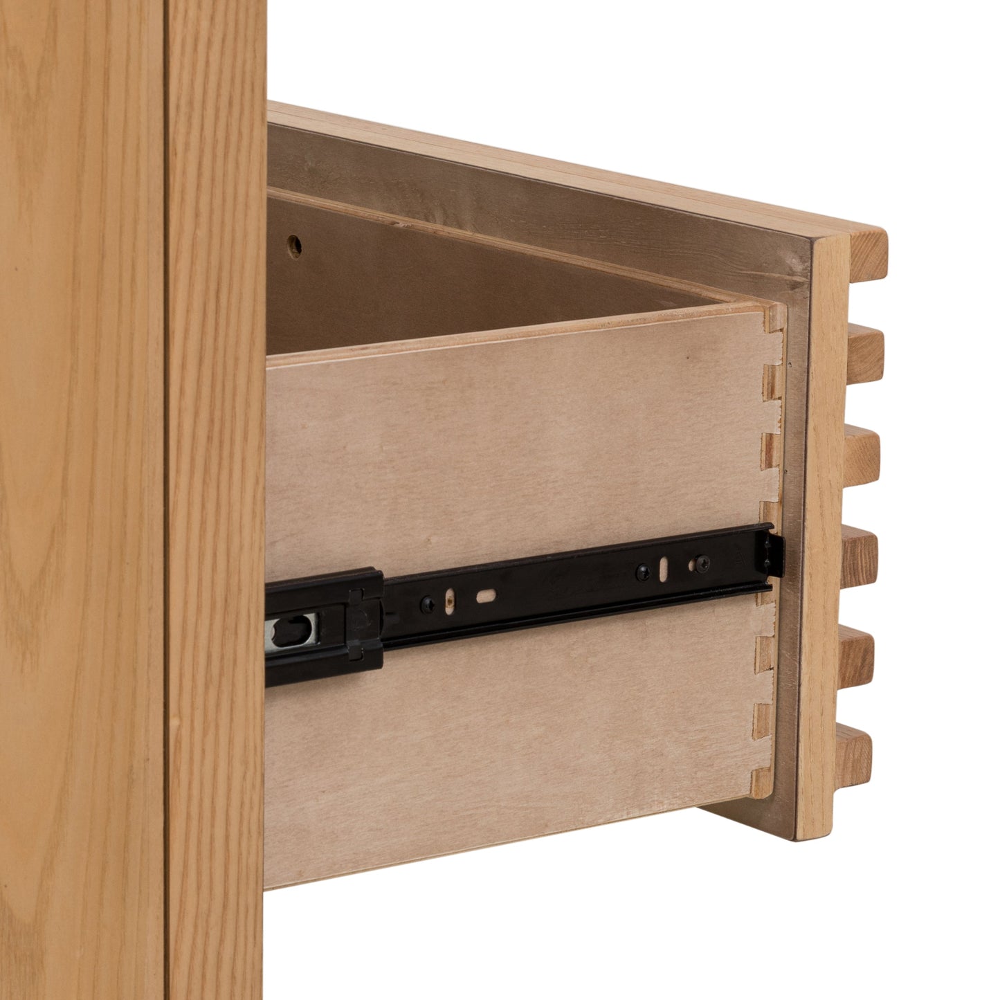 TANNER SIX DRAWER ASH WOOD DRESSER IN FLAXEN Minimalistische Klasse in Japandi-Stijl – Elegante Ladekast met Subtiele Details