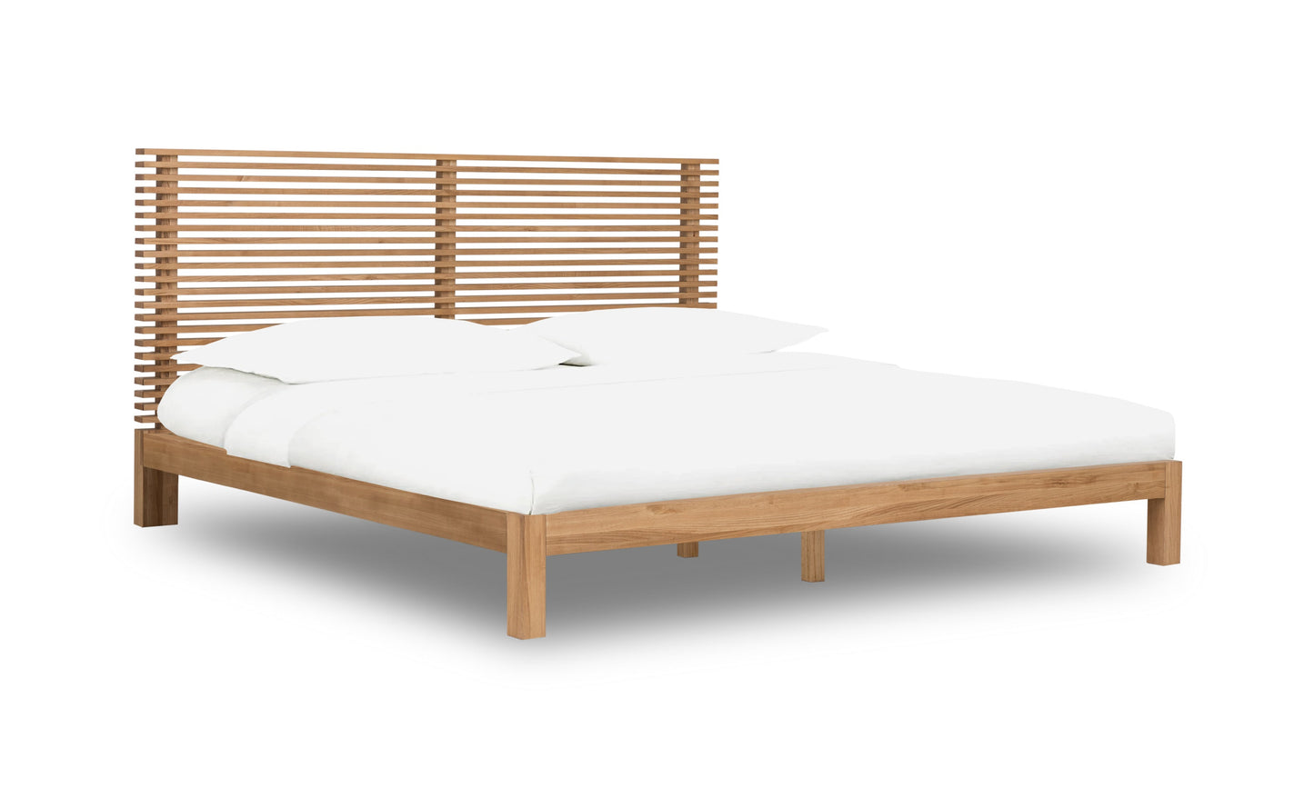 TANNER EU KING 160 X 200 PLATFORM BED IN FLAXEN Japandi Slaapcomfort – Minimalistisch Design met Warme Natuurtinten