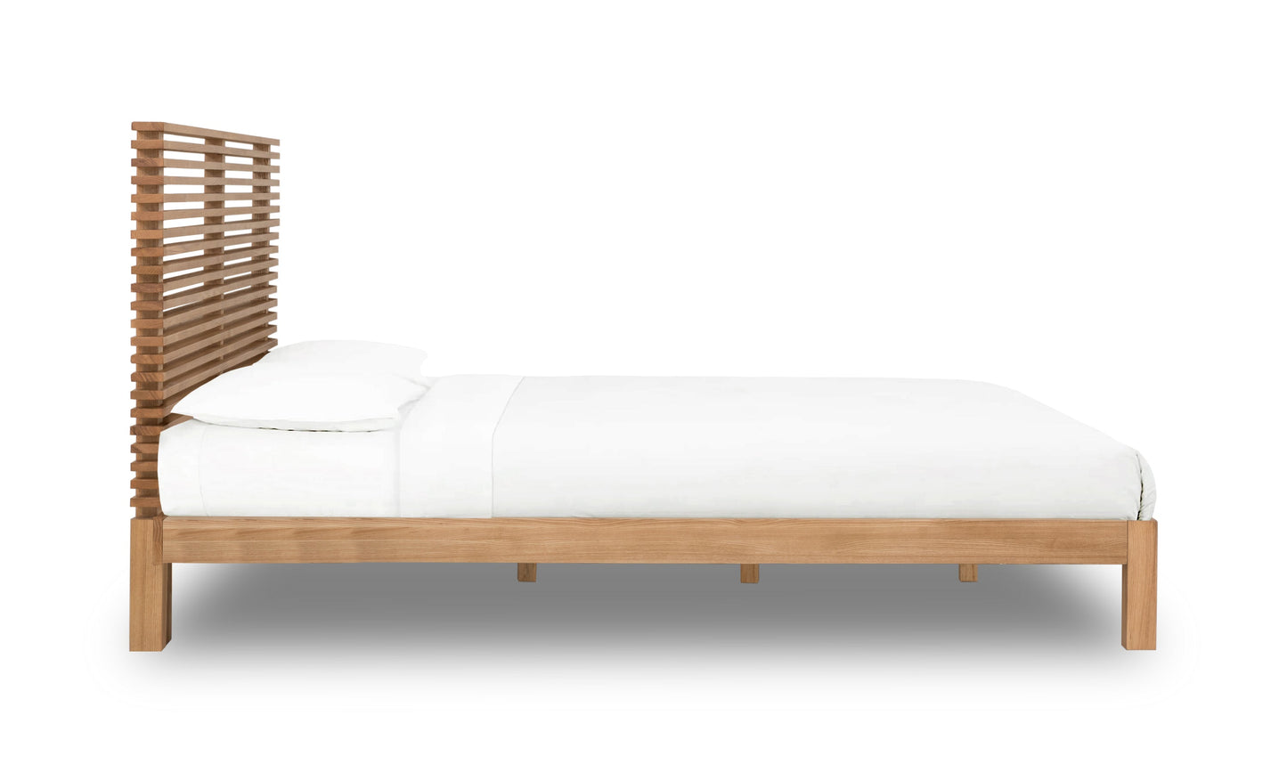TANNER EU KING 160 X 200 PLATFORM BED IN FLAXEN Japandi Slaapcomfort – Minimalistisch Design met Warme Natuurtinten