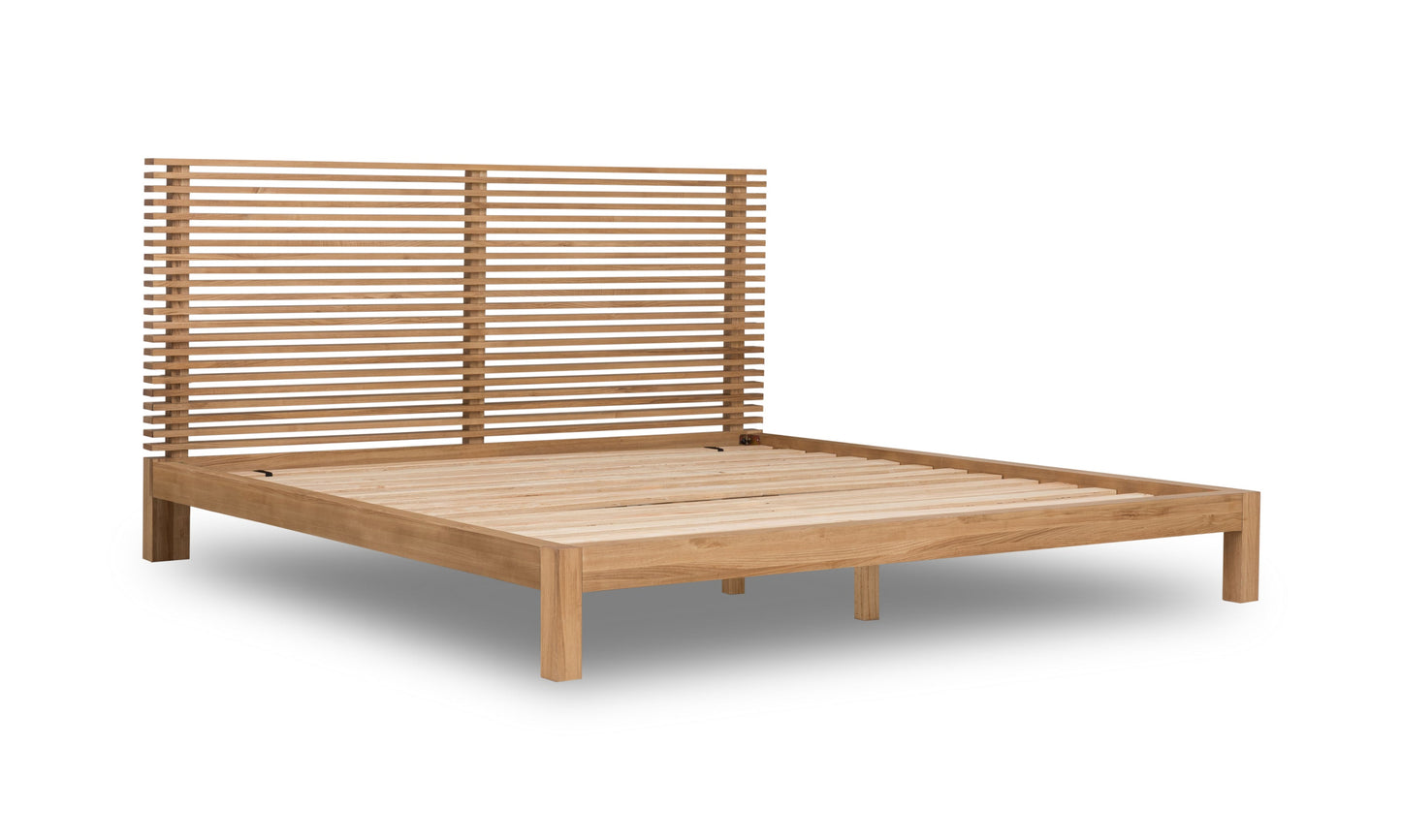 TANNER EU KING 160 X 200 PLATFORM BED IN FLAXEN Japandi Slaapcomfort – Minimalistisch Design met Warme Natuurtinten