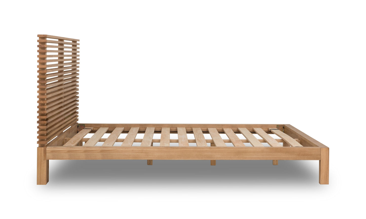 TANNER EU KING 160 X 200 PLATFORM BED IN FLAXEN Japandi Slaapcomfort – Minimalistisch Design met Warme Natuurtinten