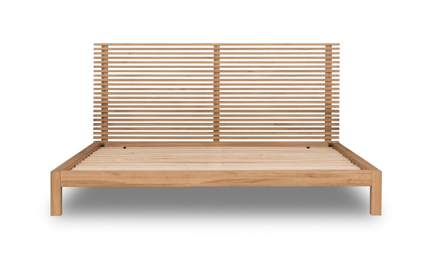 TANNER EU KING 160 X 200 PLATFORM BED IN FLAXEN Japandi Slaapcomfort – Minimalistisch Design met Warme Natuurtinten