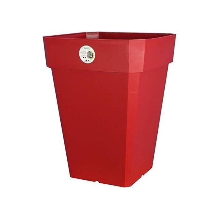 RIVIERA Soleilla Bloempot – Moderne Vierkante Bloembak in Rood