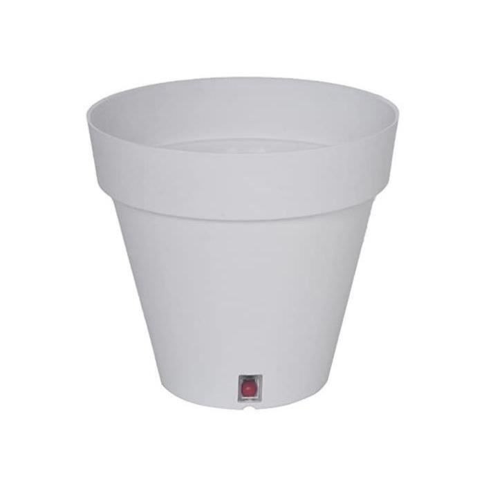 RIVIERA LOFT ronde bloembak – Stijlvol kunststof design met een diameter van 30 cm in wit