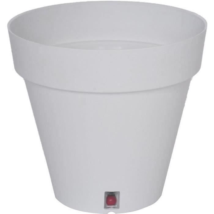 RIVIERA LOFT ronde bloembak – Stijlvol kunststof design met een diameter van 30 cm in wit