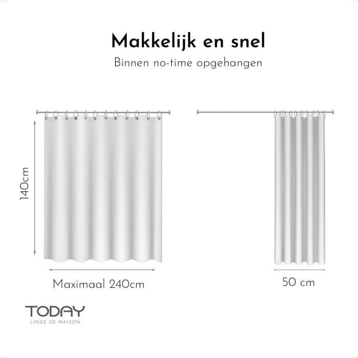 TODAY Oemptball Curtain 140x240 - Krijt – Trendy gordijn met karakter en moderne uitstraling