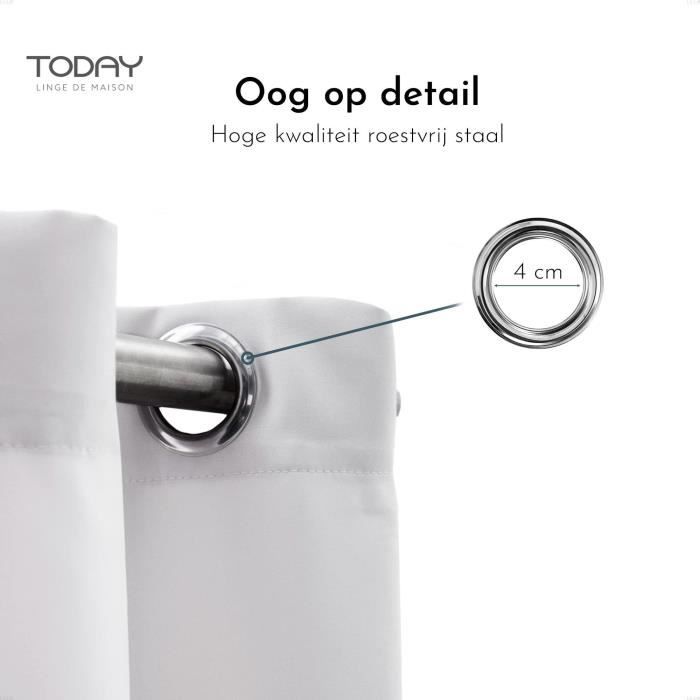 TODAY Oemptball Curtain 140x240 - Krijt – Trendy gordijn met karakter en moderne uitstraling
