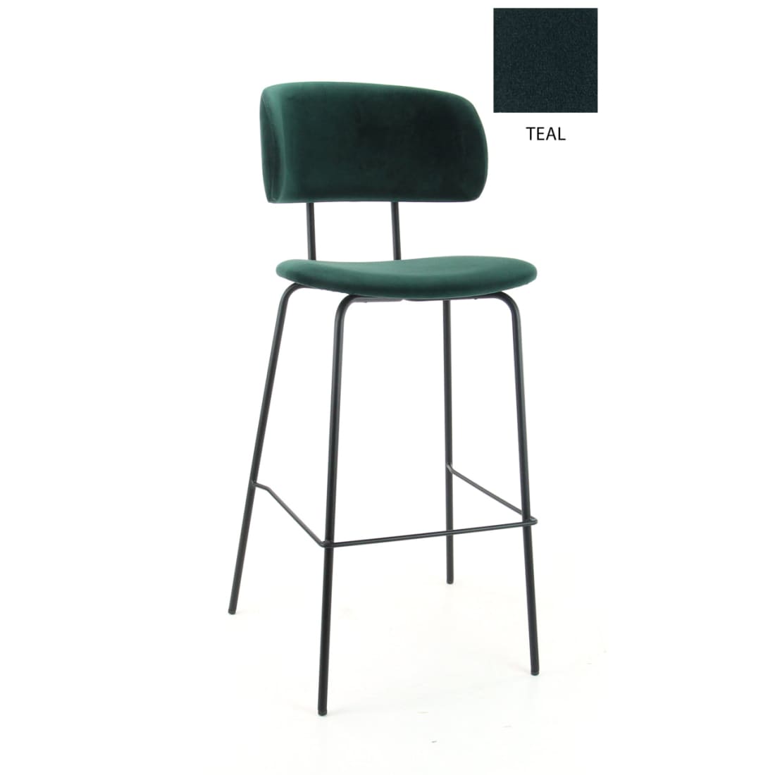 Workliving Bo RS barstoel – Velvet Earth Teal – Retro look met extra comfort en stijlvolle details