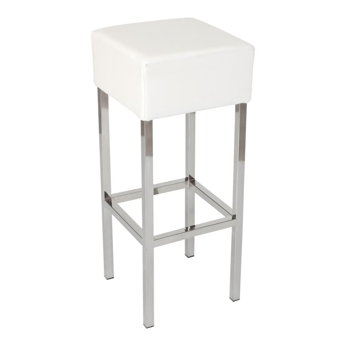 WORKLIVING Skai Wit/Chroom – Minimalistische barkruk met modern comfort