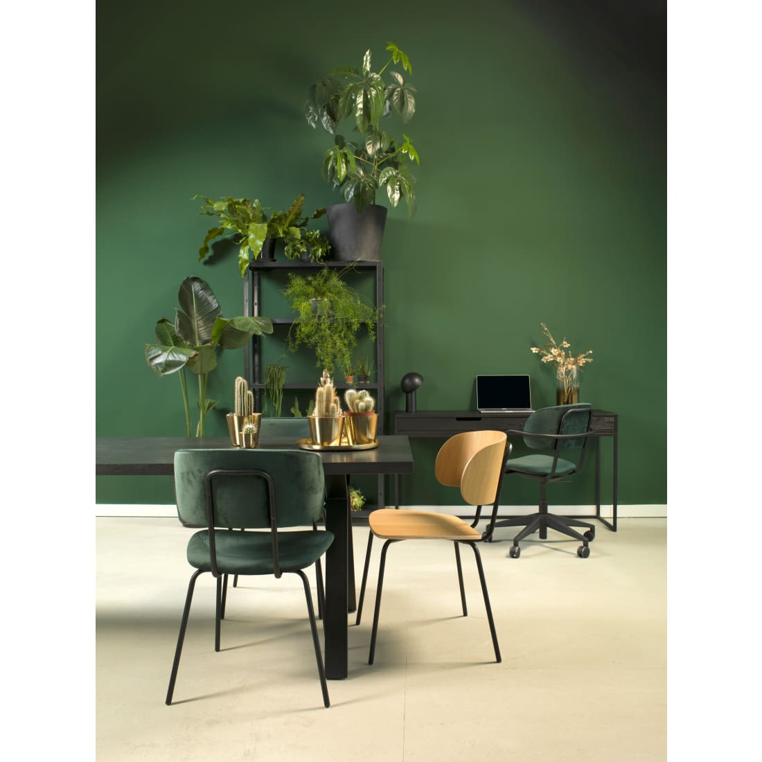 WORKLIVING Bo RS eetkamerstoel – Duurzame velvet stoel met speels comfort en elegant design