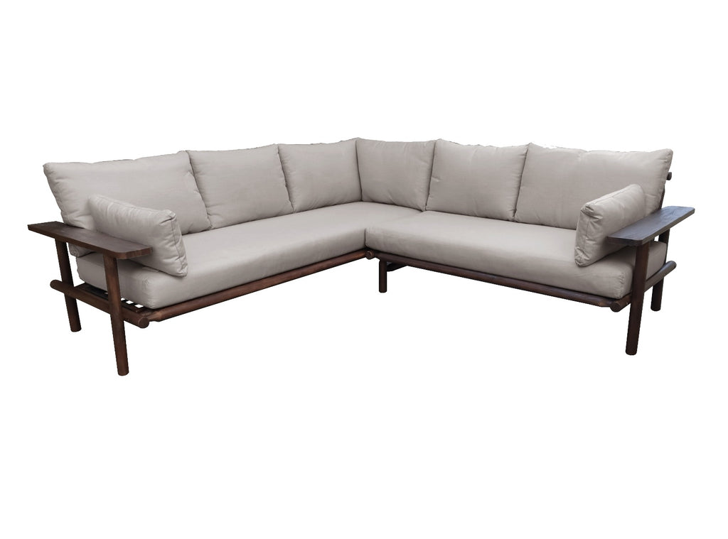 Zambra Lounge Hoekset – Stijlvolle Lounge met Acaciahout en Outdoor Vlechtwerk