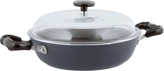 SAMBONET Vintage Sauteerpan Grijs – Retro design met moderne technologie en Quarzo Nero coating