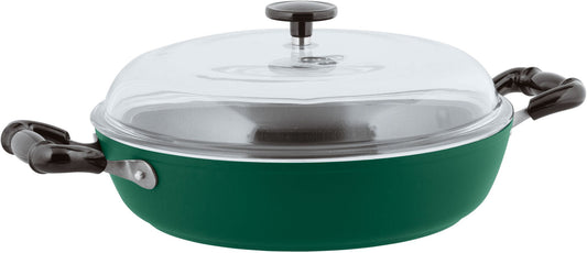 SAMBONET Vintage Sauteerpan 28 cm – Italiaanse klasse met dubbele antiaanbaklaag in stijlvol groen