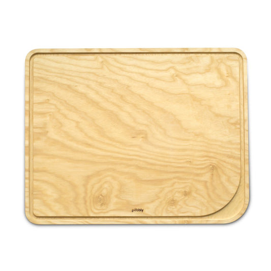 PEBBLY Snijplank Essenhout 35×25 cm – Duurzaam design met landelijke charme en praktische sapgeul