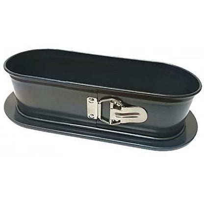 BAUMALU Ovale Scharnierende Bakvorm – Antiaanbak Vorm van Gecoat Koolstofstaal (31×12×8 cm)