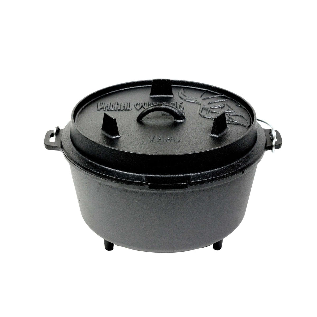 Valhal Outdoor Dutch Oven 8L met Pootjes – Stoere Alleskunner voor Buiten & Binnen