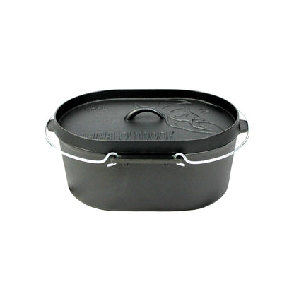 Valhal Outdoor Dutch Oven 9L Ovaal – Gietijzeren Alleskunner voor Elke Warmtebron