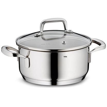 FLAVORIA RVS Steelpan – Stijlvol, functioneel en energie-efficiënt, 1,2 L (Ø 16 cm)