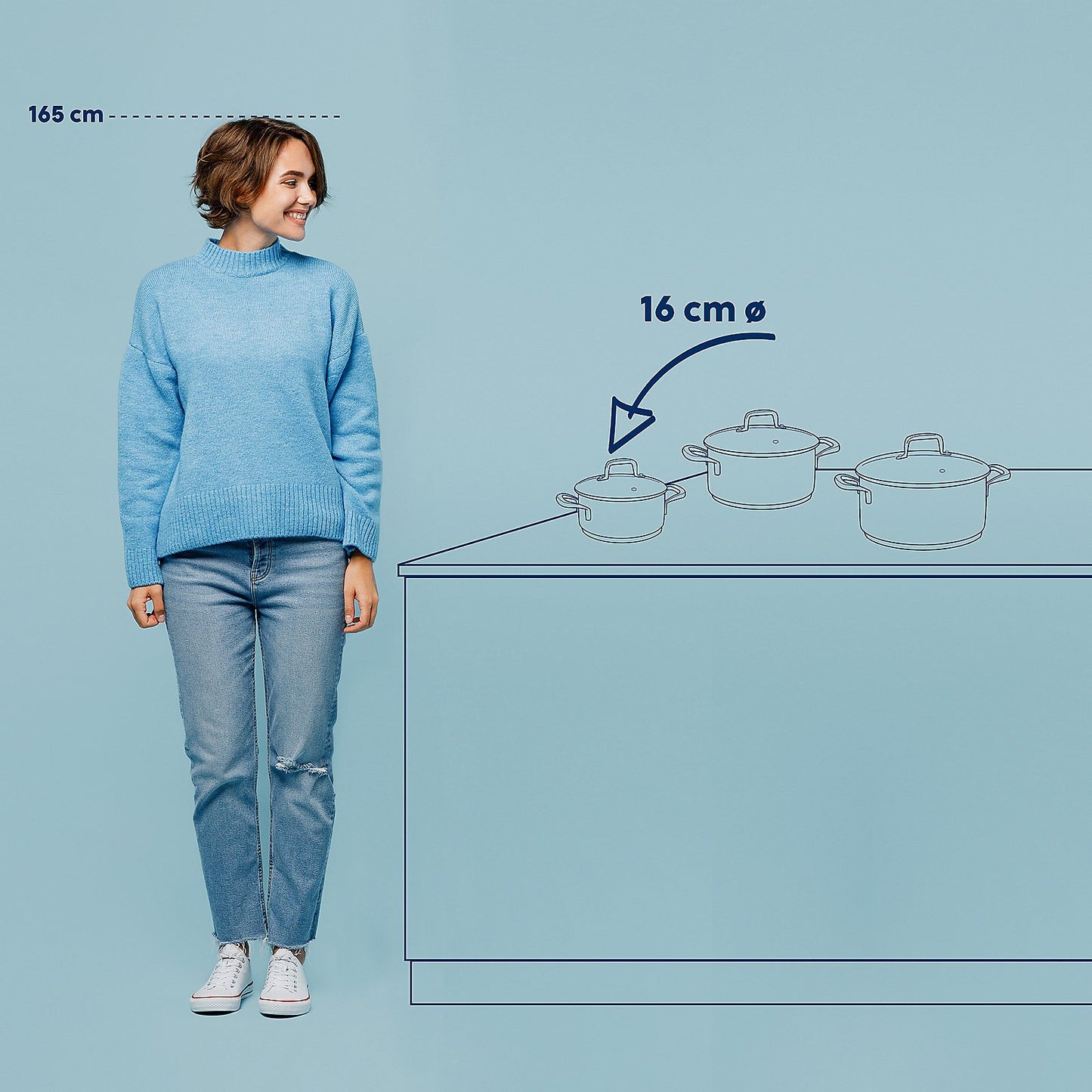 FLAVORIA RVS Steelpan – Stijlvol, functioneel en energie-efficiënt, 1,2 L (Ø 16 cm)