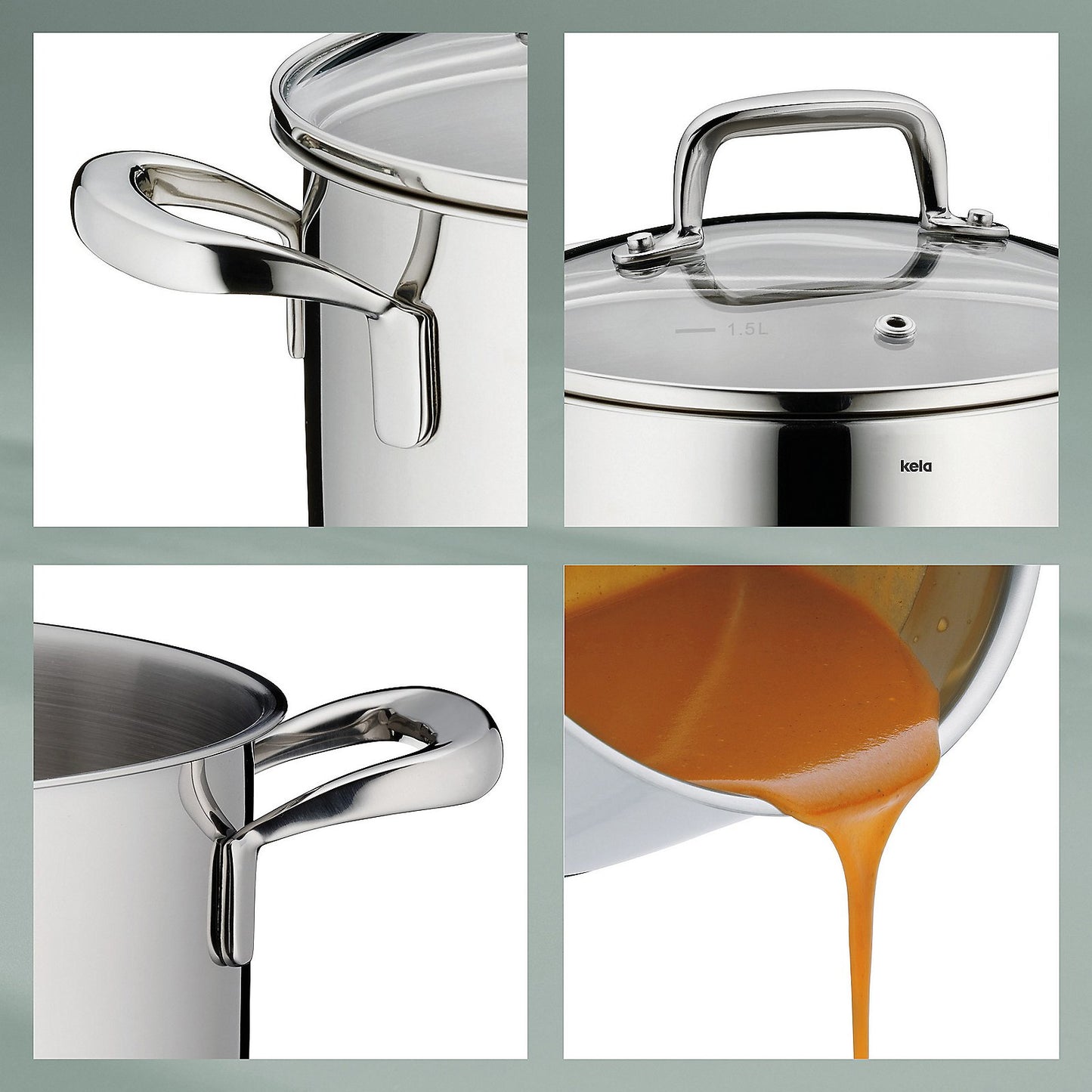 FLAVORIA RVS Steelpan – Stijlvol, functioneel en energie-efficiënt, 1,2 L (Ø 16 cm)