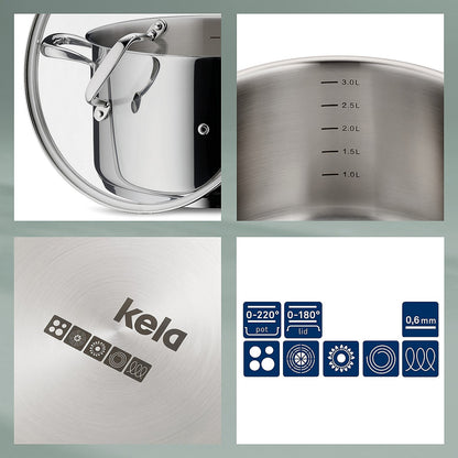 FLAVORIA RVS Steelpan – Stijlvol, functioneel en energie-efficiënt, 1,2 L (Ø 16 cm)