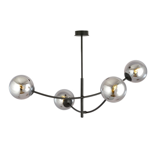 HUNTER 4 BLACK GRAFIT – Stijlvolle plafondlamp met minimalistisch karakter en glazen accenten