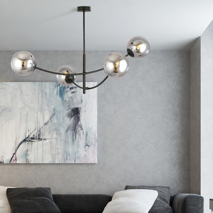 HUNTER 4 BLACK GRAFIT – Stijlvolle plafondlamp met minimalistisch karakter en glazen accenten