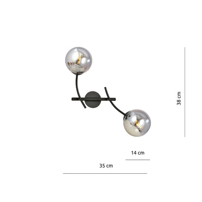 HUNTER K2 – Stijlvolle wandlamp met elegante glazen kap in modern design