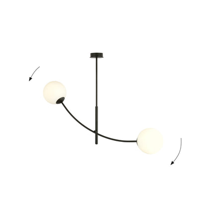 HUNTER 2 BLACK OPAL – Minimalistische plafondlamp met elegante uitstraling
