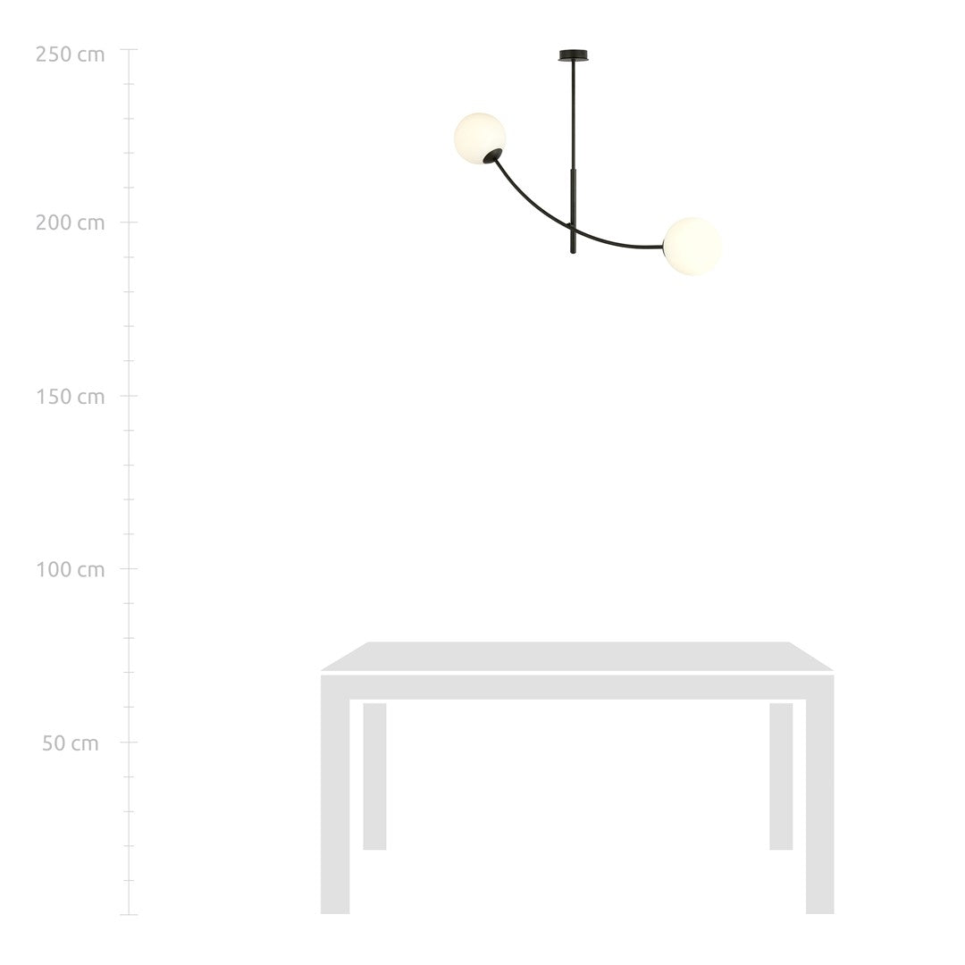 HUNTER 2 BLACK OPAL – Minimalistische plafondlamp met elegante uitstraling