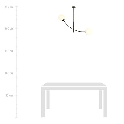 HUNTER 2 BLACK OPAL – Minimalistische plafondlamp met elegante uitstraling