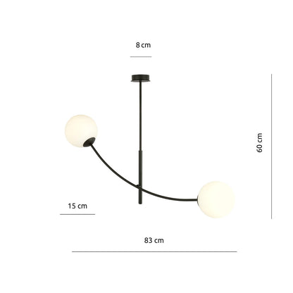 HUNTER 2 BLACK OPAL – Minimalistische plafondlamp met elegante uitstraling