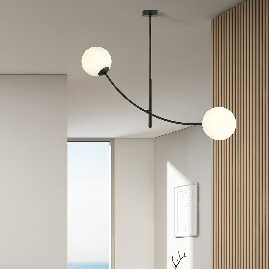 HUNTER 2 BLACK OPAL – Minimalistische plafondlamp met elegante uitstraling