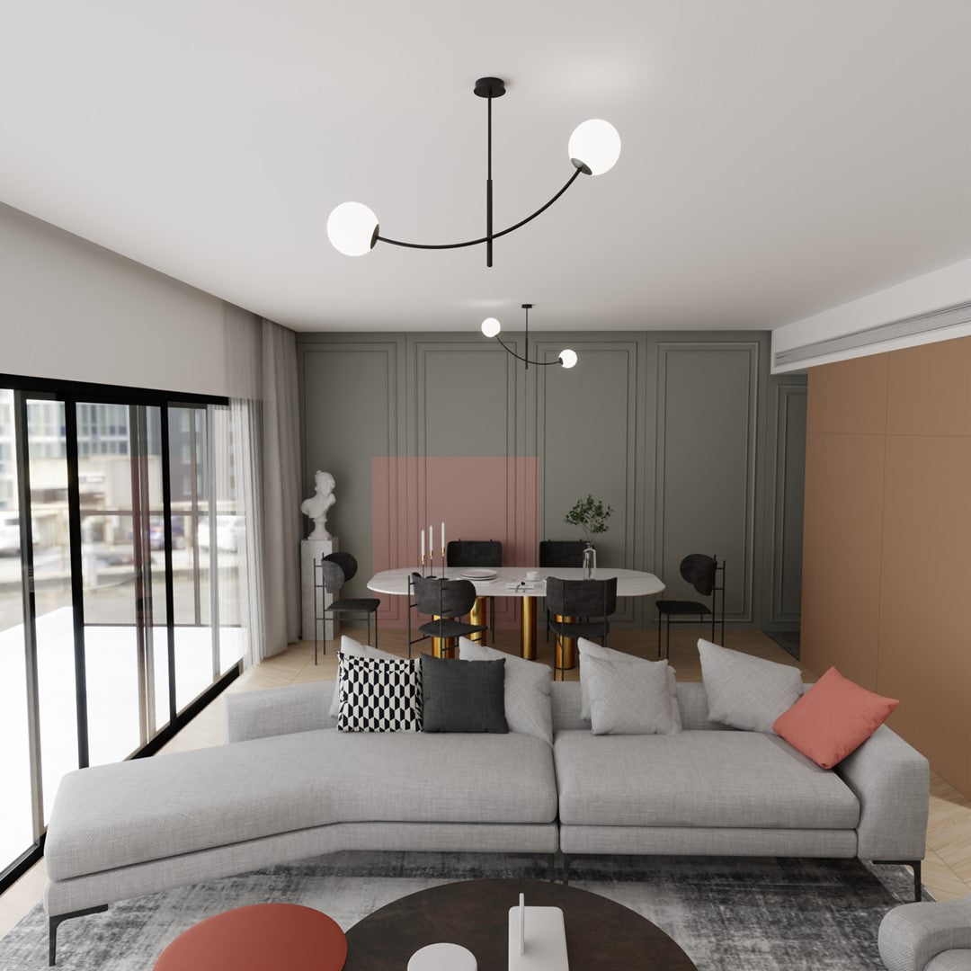 HUNTER 2 BLACK OPAL – Minimalistische plafondlamp met elegante uitstraling