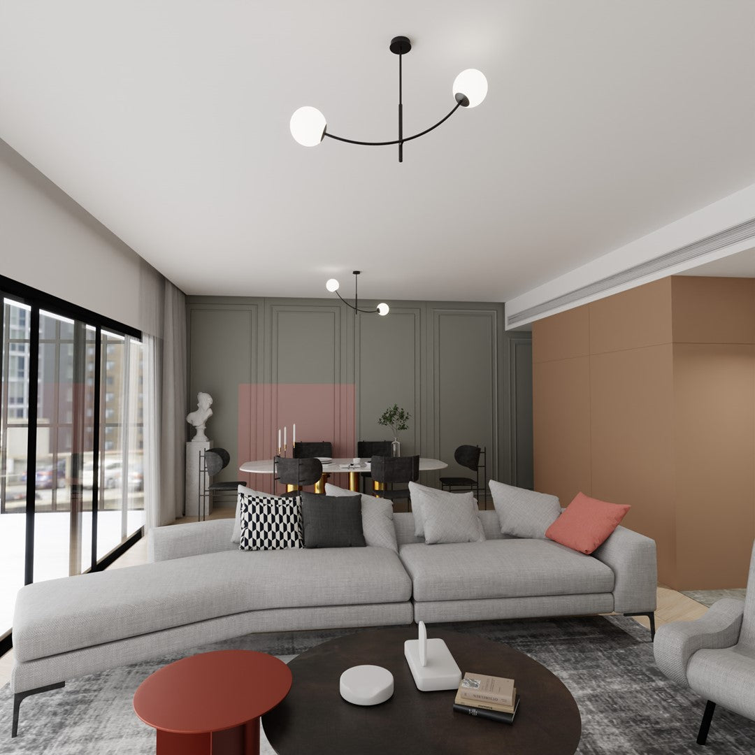 HUNTER 2 BLACK OPAL – Minimalistische plafondlamp met elegante uitstraling