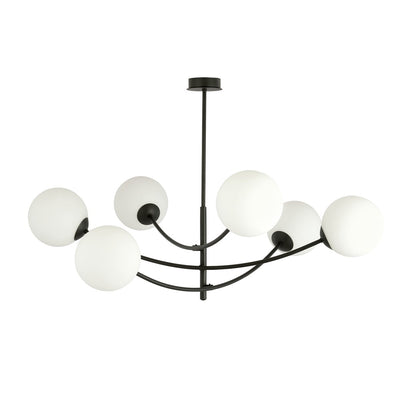 HUNTER 6 BLACK OPAL – Minimalistische blikvanger met elegante glazen lampenkappen