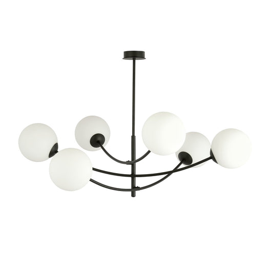 HUNTER 6 BLACK OPAL – Minimalistische blikvanger met elegante glazen lampenkappen