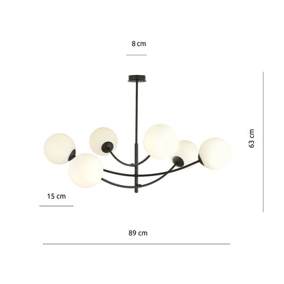 HUNTER 6 BLACK OPAL – Minimalistische blikvanger met elegante glazen lampenkappen