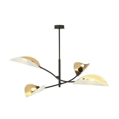 LOTUS 4 WHITE GOLD – Elegante plafondlamp met verfijnde bladvormige kappen