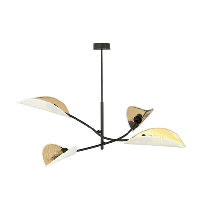 LOTUS 4 WHITE GOLD – Elegante plafondlamp met verfijnde bladvormige kappen