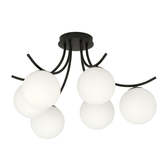 BOSTON 6 BLACK OPAL – Groots design voor stijlvolle verlichting van ruime interieurs