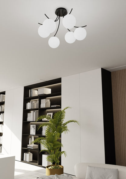 BOSTON 6 BLACK OPAL – Groots design voor stijlvolle verlichting van ruime interieurs