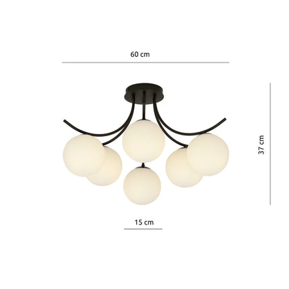 BOSTON 6 BLACK OPAL – Groots design voor stijlvolle verlichting van ruime interieurs