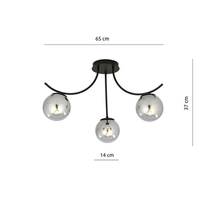 BOSTON 3 BLACK GRAFIT – Stijlvolle plafondlamp met een moderne en elegante uitstraling
