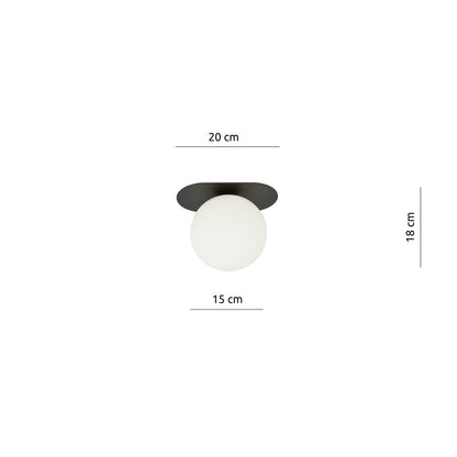 PLAZA 1 BLACK OPAL – Minimalistische plafondlamp met industriële flair